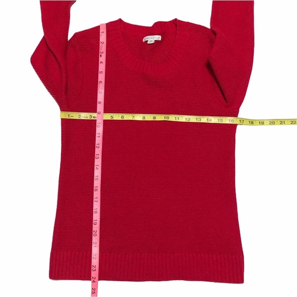 J Crew Red Cotton/Merino Wool Sweater - Picture 9 of 10